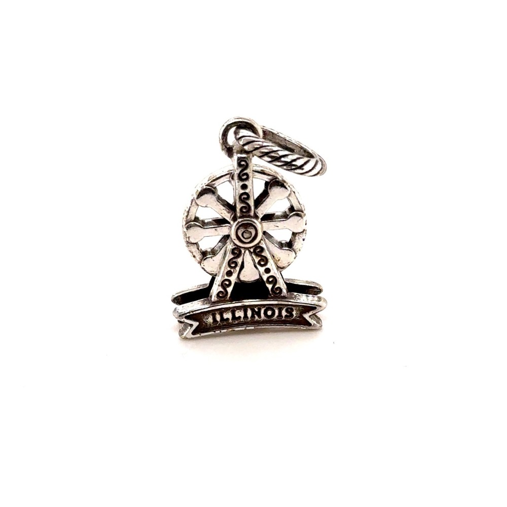 Brighton Navy Pier Chicago Illinois Ferris Wheel Charm Silver Tone Souvenir